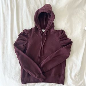REBECCA MINKOFF Janine Burgundy Puff Sleeve Sweatshirt Size XS
